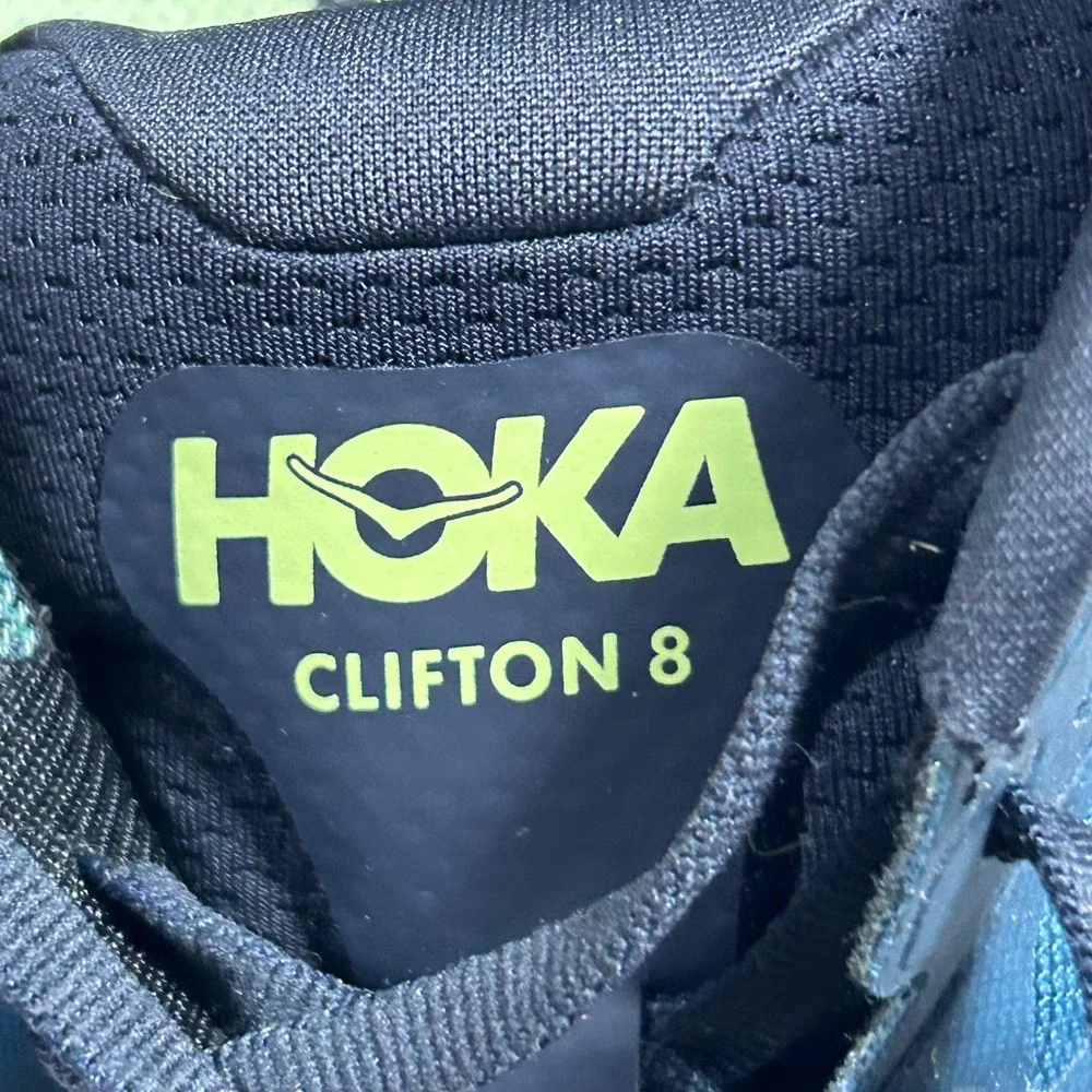 Hoka Clifton 8 Running Shoes Mens 10 Deep Teal Lime Green 1119393 BCBT